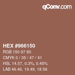 Color code: HEX #966150 | qconv.com