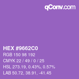 Color code: HEX #9662C0 | qconv.com