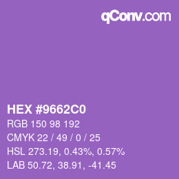 Color code: HEX #9662C0 | qconv.com