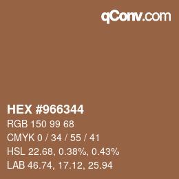 カラーコード: HEX #966344 | qconv.com