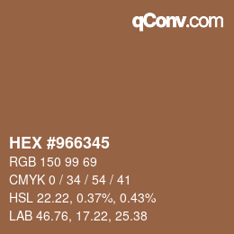 Farbcode: HEX #966345 | qconv.com