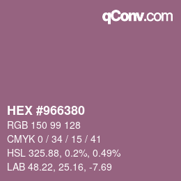 カラーコード: HEX #966380 | qconv.com