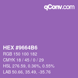 Color code: HEX #9664B6 | qconv.com