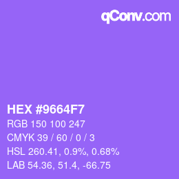 Color code: HEX #9664F7 | qconv.com