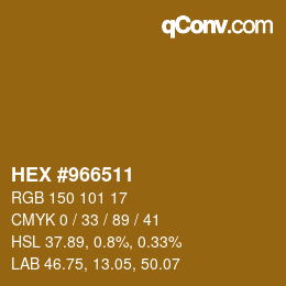 Color code: HEX #966511 | qconv.com