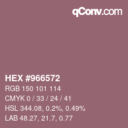 カラーコード: HEX #966572 | qconv.com