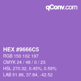 Color code: HEX #9666C5 | qconv.com