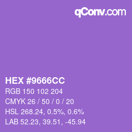 Color code: HEX #9666CC | qconv.com