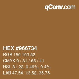 Color code: HEX #966734 | qconv.com