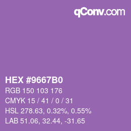 Color code: HEX #9667B0 | qconv.com