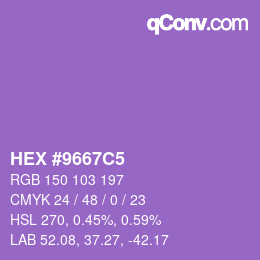 Color code: HEX #9667C5 | qconv.com