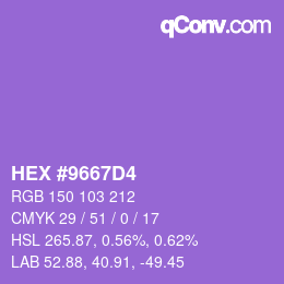 Color code: HEX #9667D4 | qconv.com