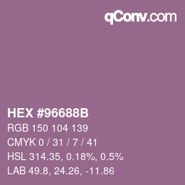 Color code: HEX #96688B | qconv.com