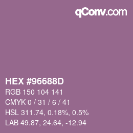 Color code: HEX #96688D | qconv.com