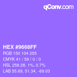 Color code: HEX #9668FF | qconv.com