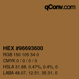 Farbcode: HEX #96693600 | qconv.com