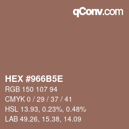 Código de color: HEX #966B5E | qconv.com