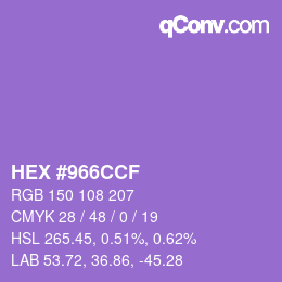 Color code: HEX #966CCF | qconv.com