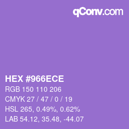 Color code: HEX #966ECE | qconv.com