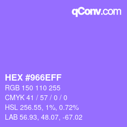 Color code: HEX #966EFF | qconv.com