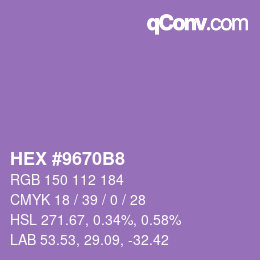 颜色代码: HEX #9670B8 | qconv.com