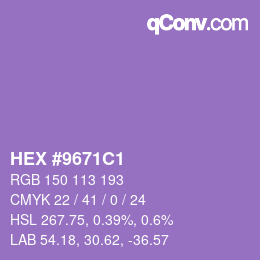 颜色代码: HEX #9671C1 | qconv.com