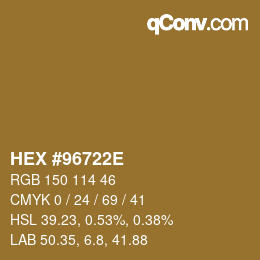 Color code: HEX #96722E | qconv.com