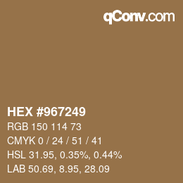 カラーコード: HEX #967249 | qconv.com