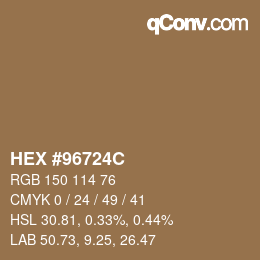 Color code: HEX #96724C | qconv.com