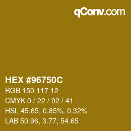 Color code: HEX #96750C | qconv.com