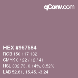 Color code: HEX #967584 | qconv.com