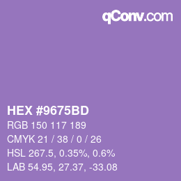 Farbcode: HEX #9675BD | qconv.com