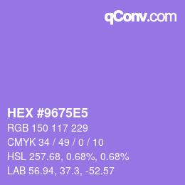 Color code: HEX #9675E5 | qconv.com