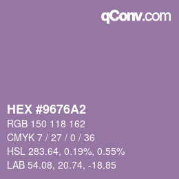 Código de color: HEX #9676A2 | qconv.com