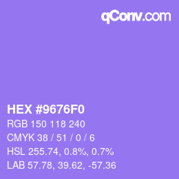 Color code: HEX #9676F0 | qconv.com