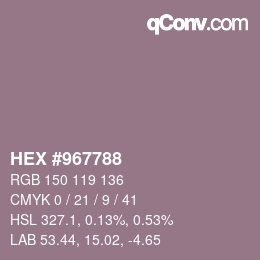 カラーコード: HEX #967788 | qconv.com