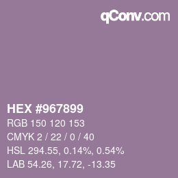 Código de color: HEX #967899 | qconv.com