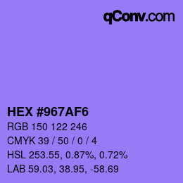 Color code: HEX #967AF6 | qconv.com