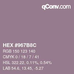 Farbcode: HEX #967B8C | qconv.com