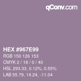 颜色代码: HEX #967E99 | qconv.com