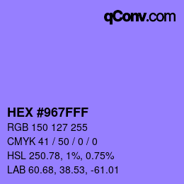 Farbcode: HEX #967FFF | qconv.com