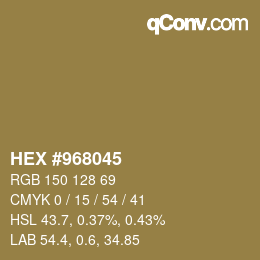Color code: HEX #968045 | qconv.com
