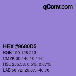 颜色代码: HEX #9680D5 | qconv.com