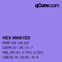 Color code: HEX #9681ED | qconv.com