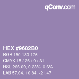 Color code: HEX #9682B0 | qconv.com