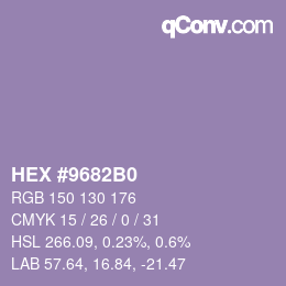 Color code: HEX #9682B0 | qconv.com