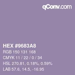 Color code: HEX #9683A8 | qconv.com