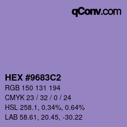 Farbcode: HEX #9683C2 | qconv.com
