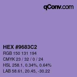 カラーコード: HEX #9683C2 | qconv.com