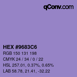 Color code: HEX #9683C6 | qconv.com